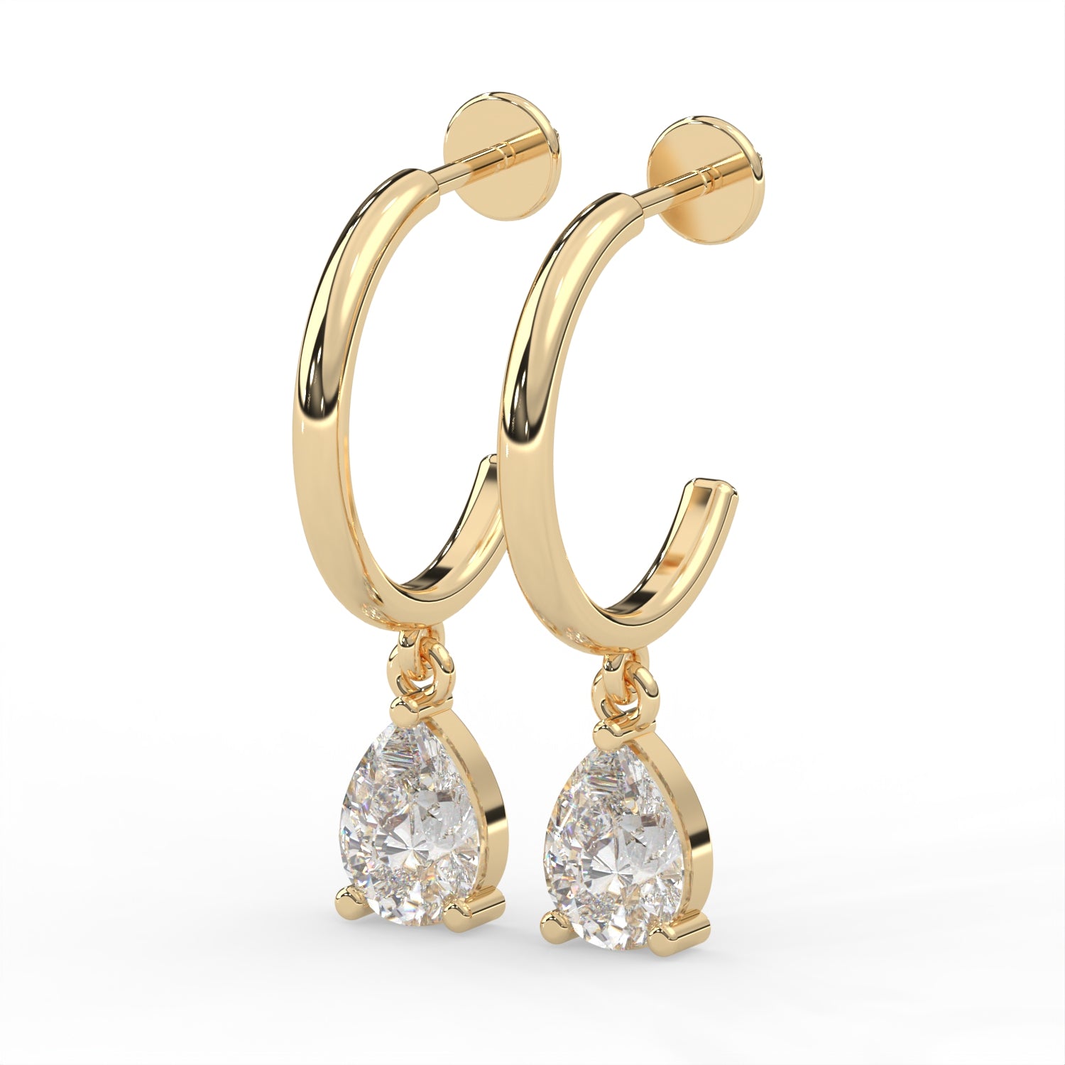 Pear Huggie Drop Earrings