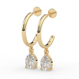 Pear Huggie Drop Earrings