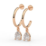 Pear Huggie Drop Earrings
