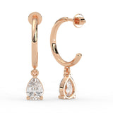 Pear Huggie Drop Earrings