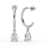 Pear Huggie Drop Earrings