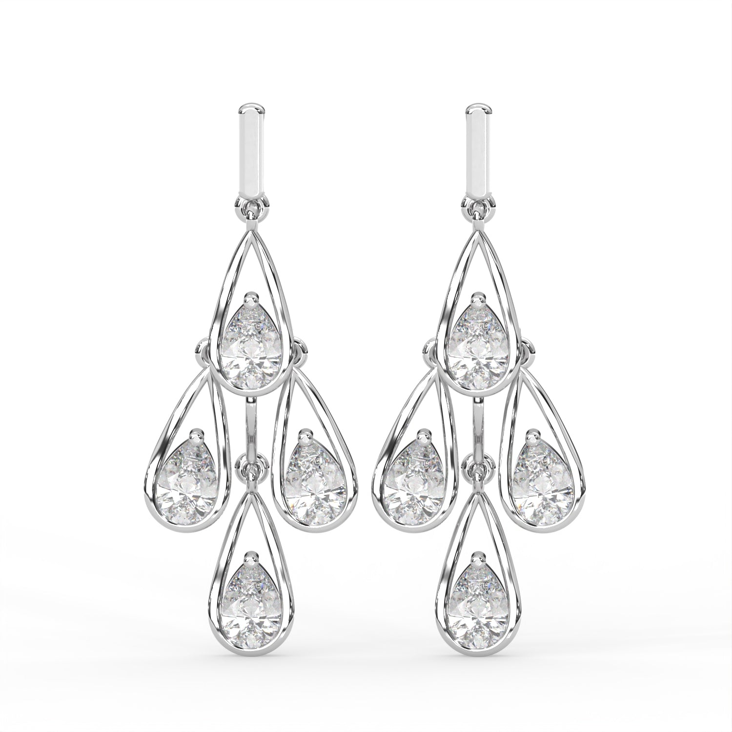Pear Chandelier Drop Earrings