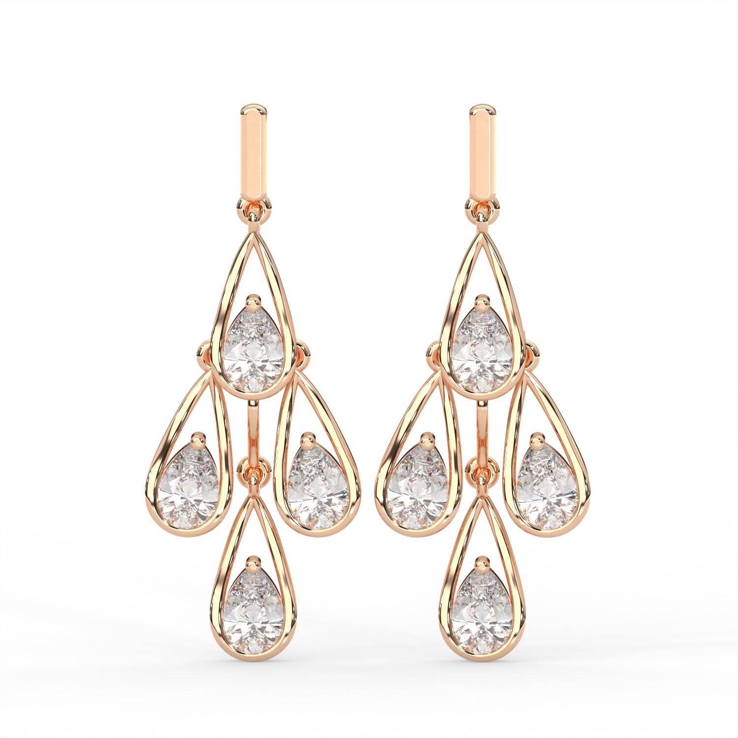 Pear Chandelier Drop Earrings