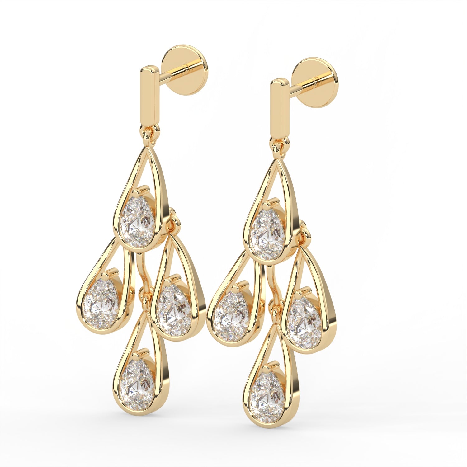 Pear Chandelier Drop Earrings