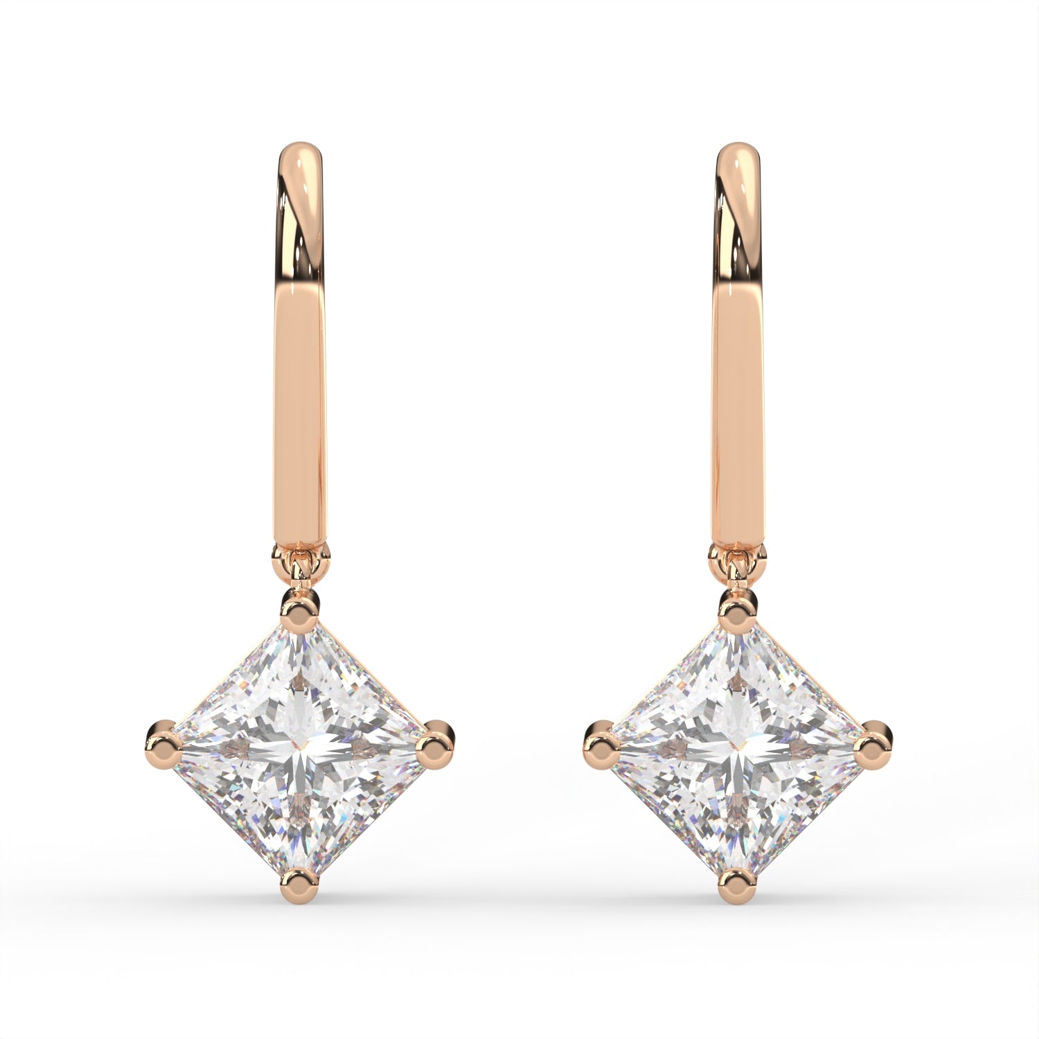 Princess Leverback Drop Earrings