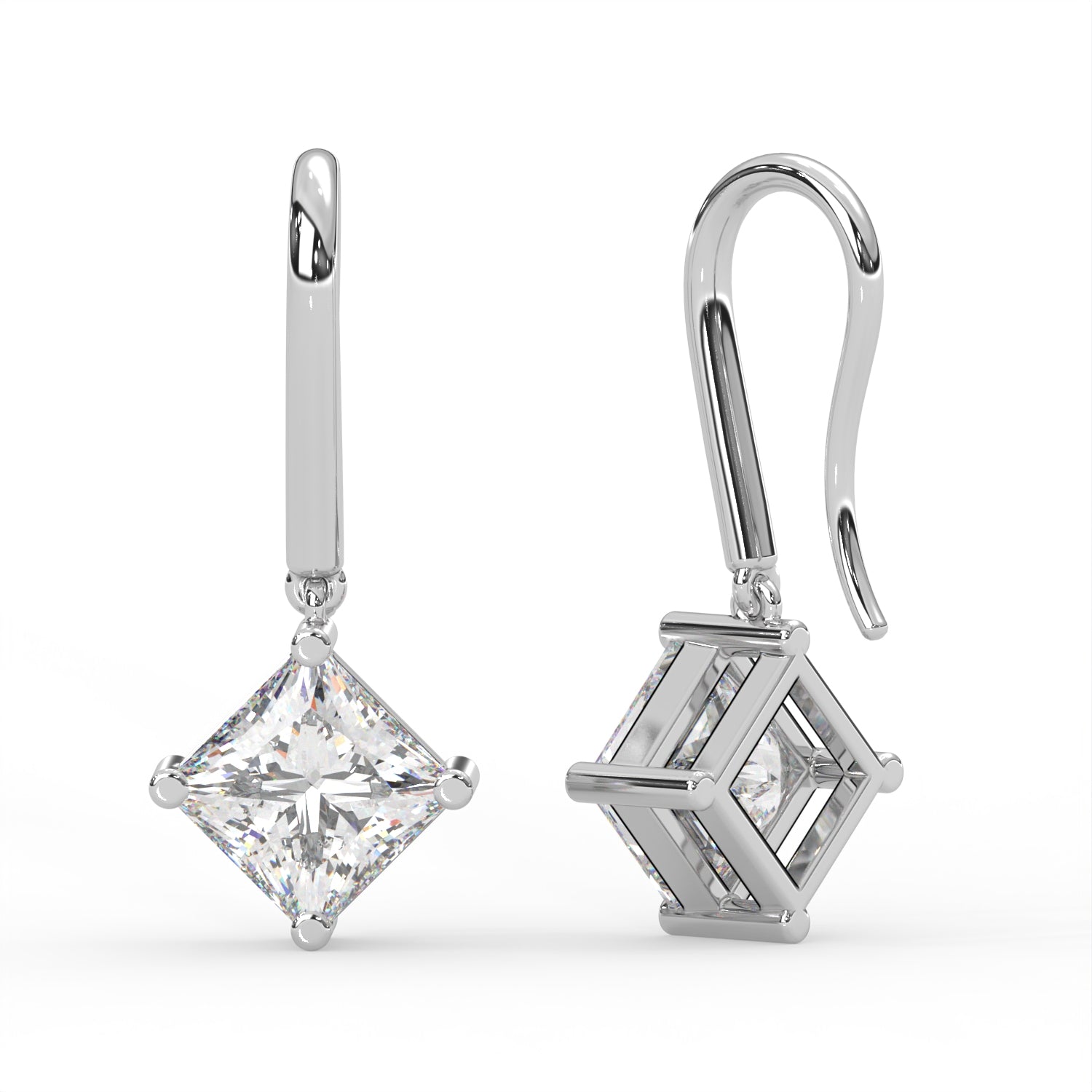 Princess Leverback Drop Earrings