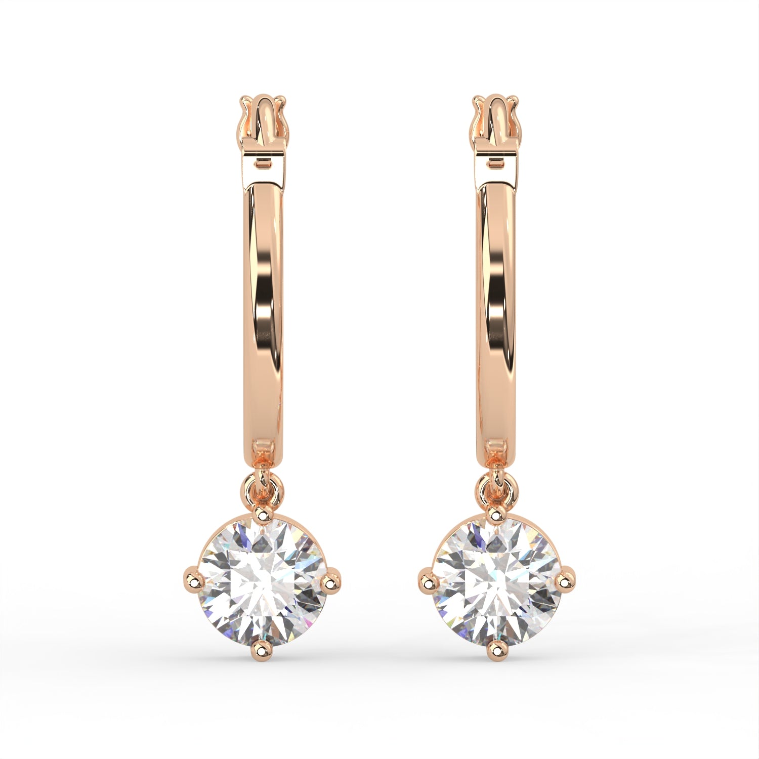 Round Huggie Drop Earrings