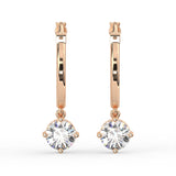 Round Huggie Drop Earrings