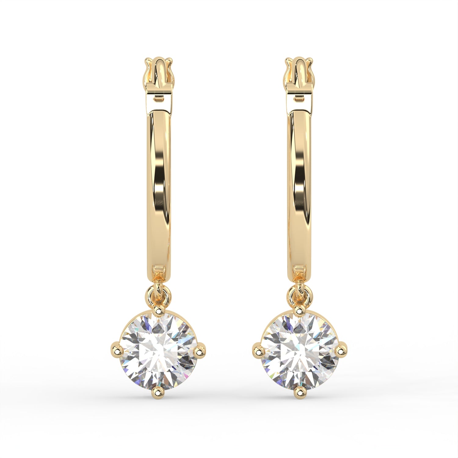 Round Huggie Drop Earrings