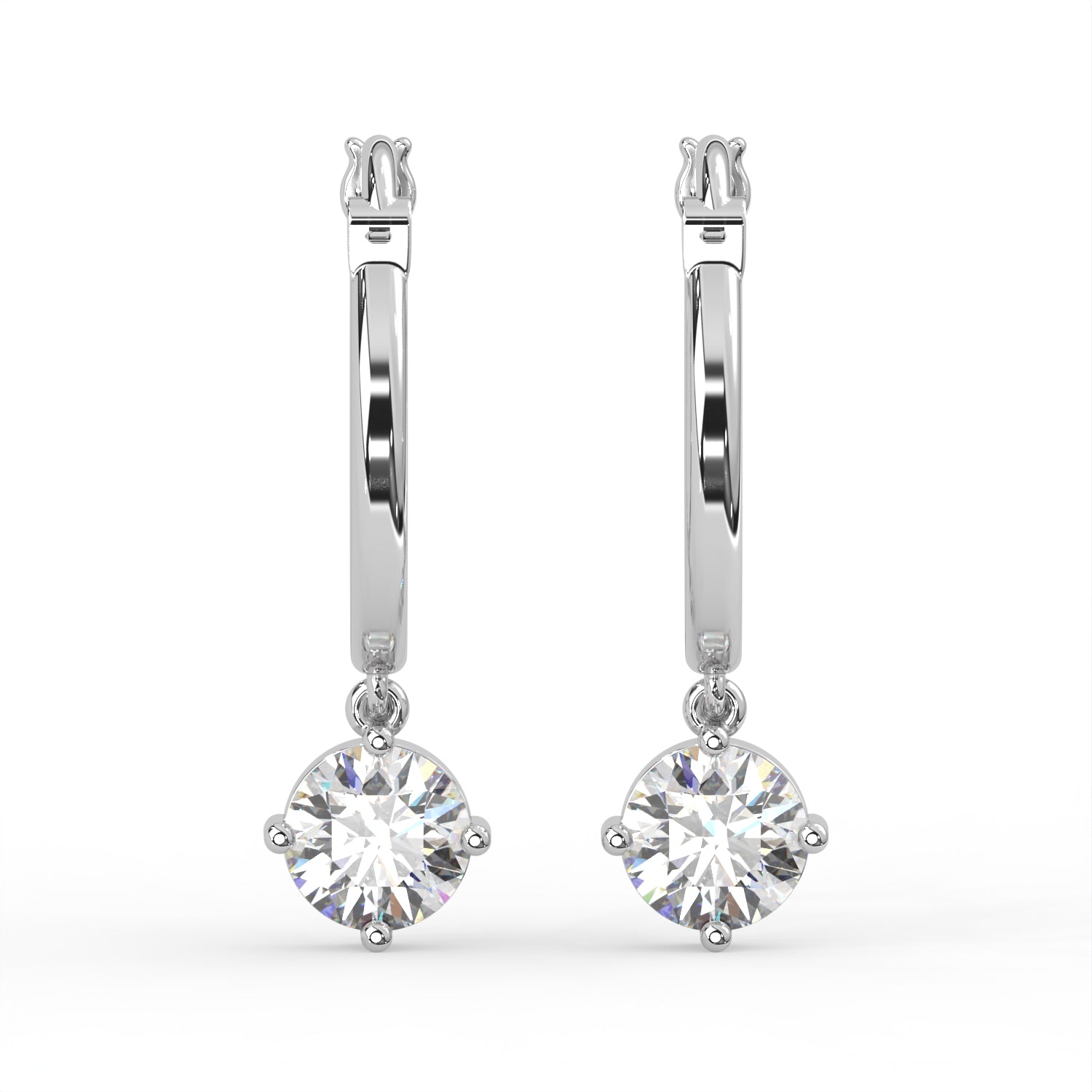 Round Huggie Drop Earrings
