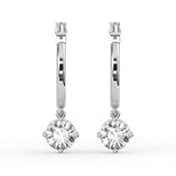 Round Huggie Drop Earrings