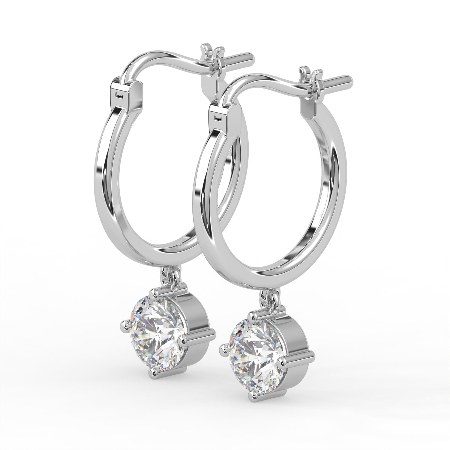Round Huggie Drop Earrings
