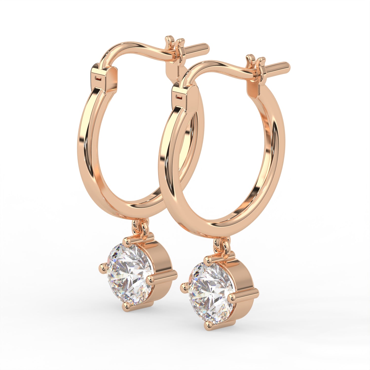 Round Huggie Drop Earrings