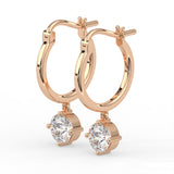 Round Huggie Drop Earrings