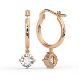 Round Huggie Drop Earrings