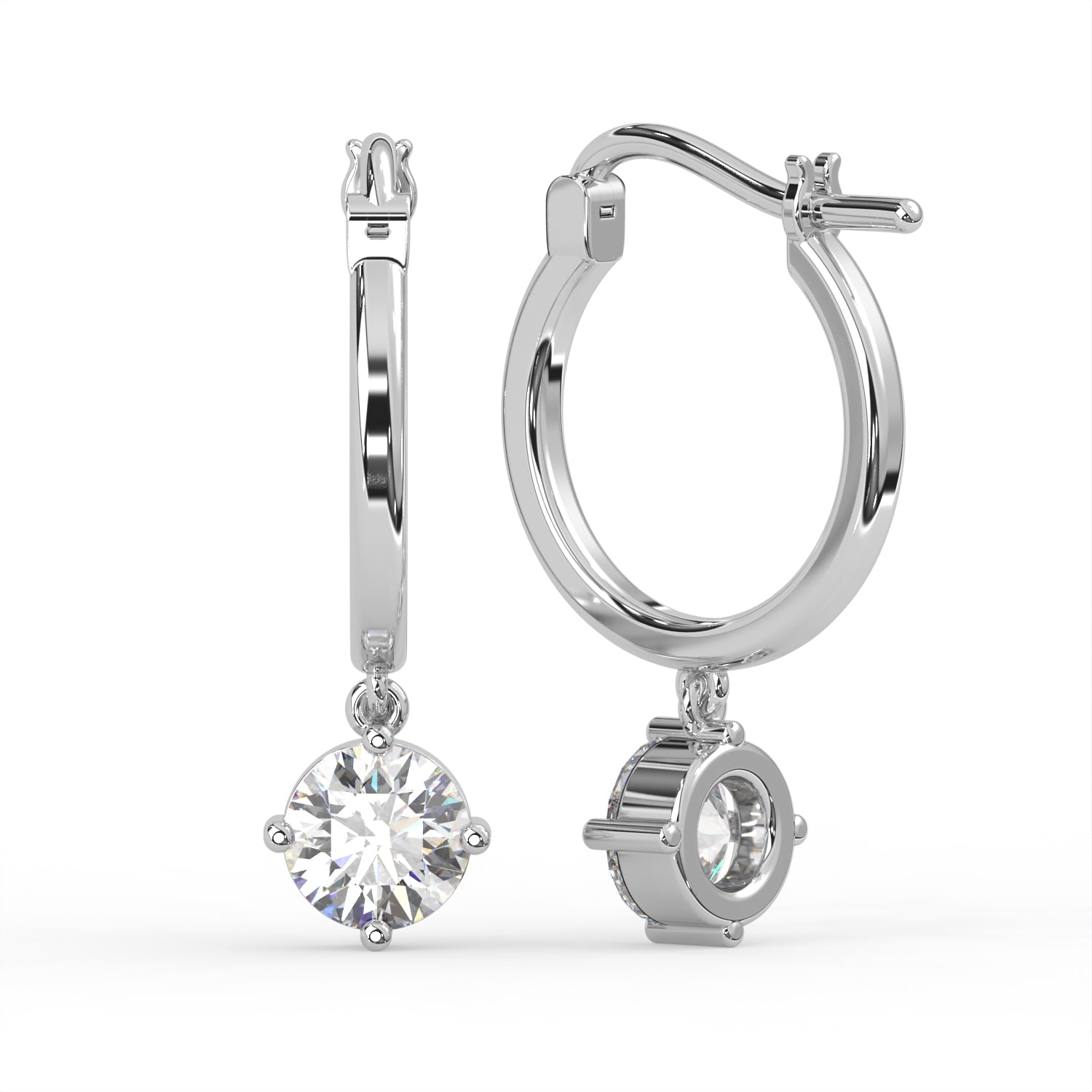 Round Huggie Drop Earrings