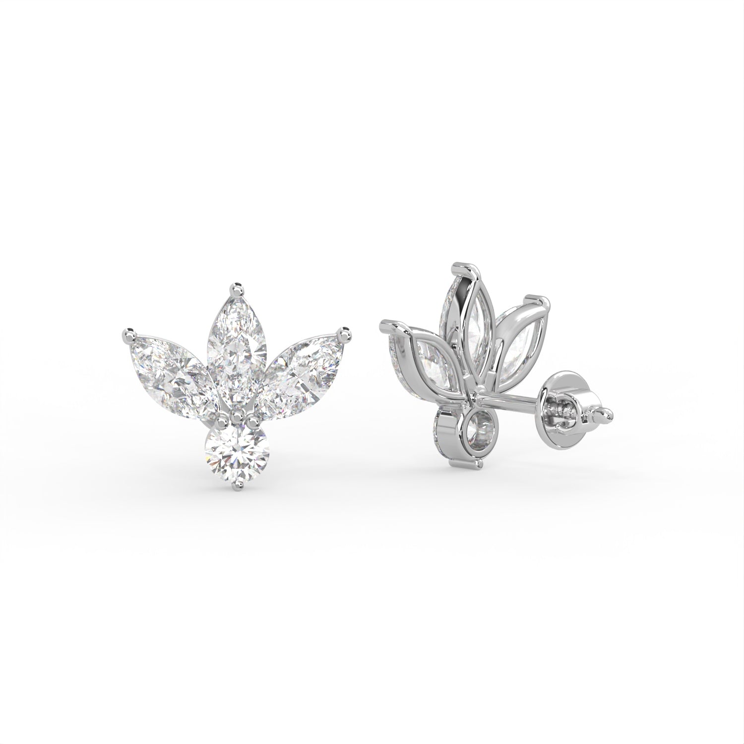 Marquise Leaf Stud Earrings