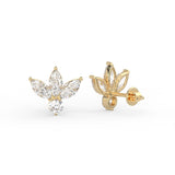 Marquise Leaf Stud Earrings