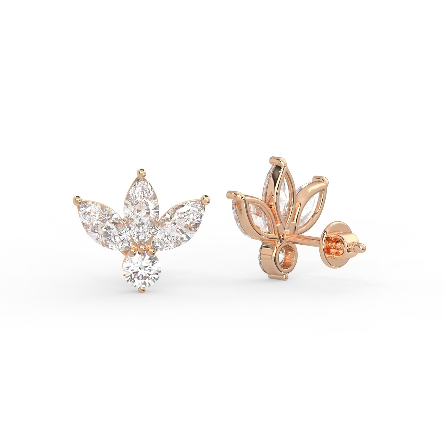 Marquise Leaf Stud Earrings