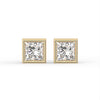 Princess Bezel Stud Earrings