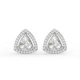 Trillion Halo Stud Earrings