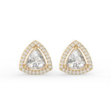 Trillion Halo Stud Earrings
