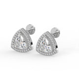 Trillion Halo Stud Earrings
