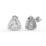 Trillion Halo Stud Earrings