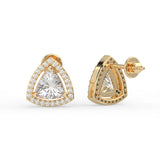 Trillion Halo Stud Earrings