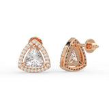 Trillion Halo Stud Earrings