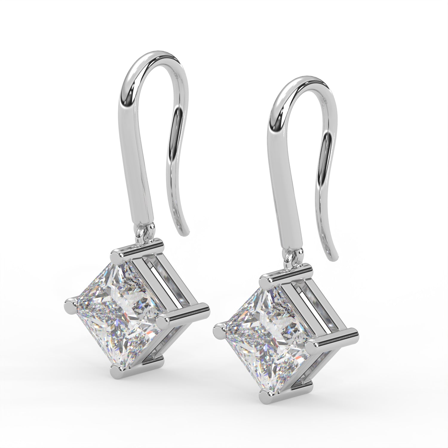 Princess Leverback Drop Earrings