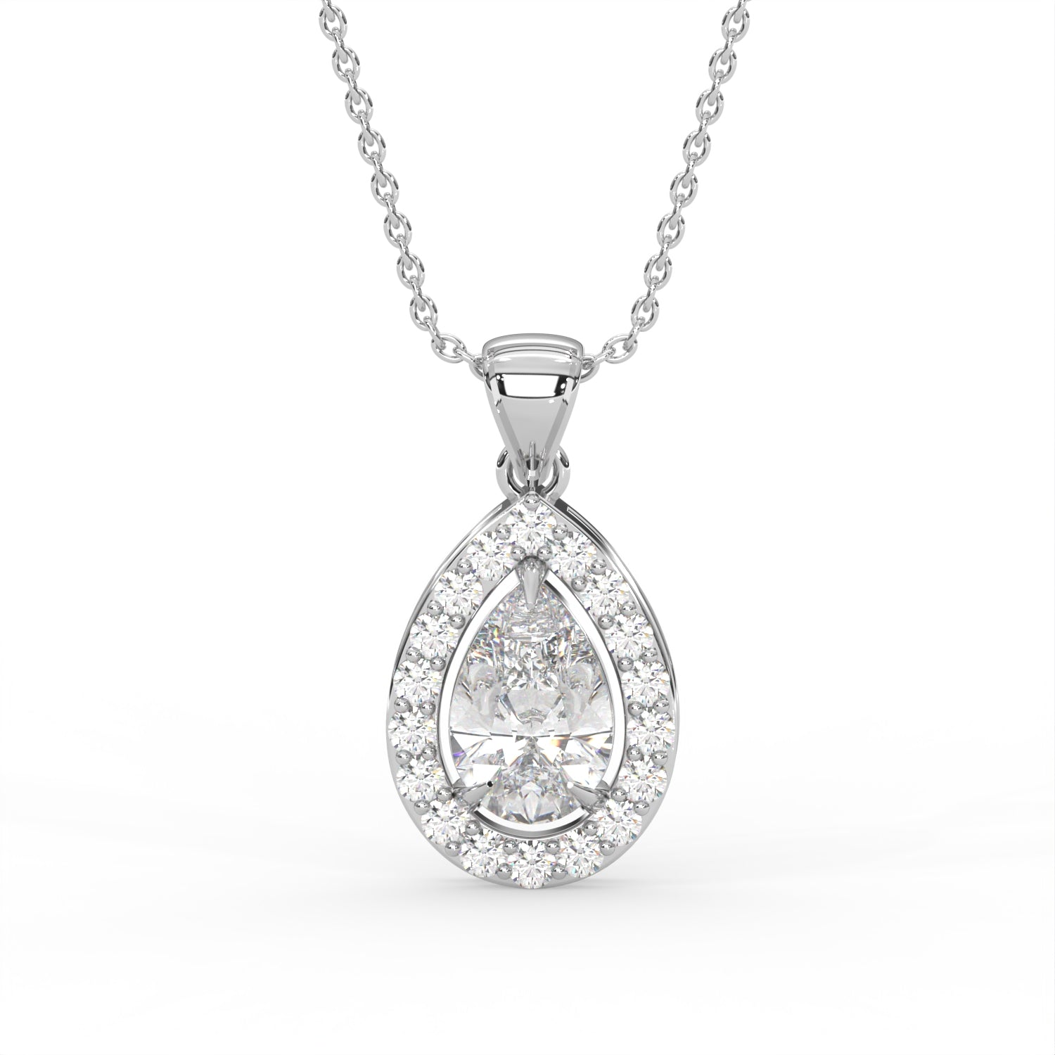 Pear Halo Pendant