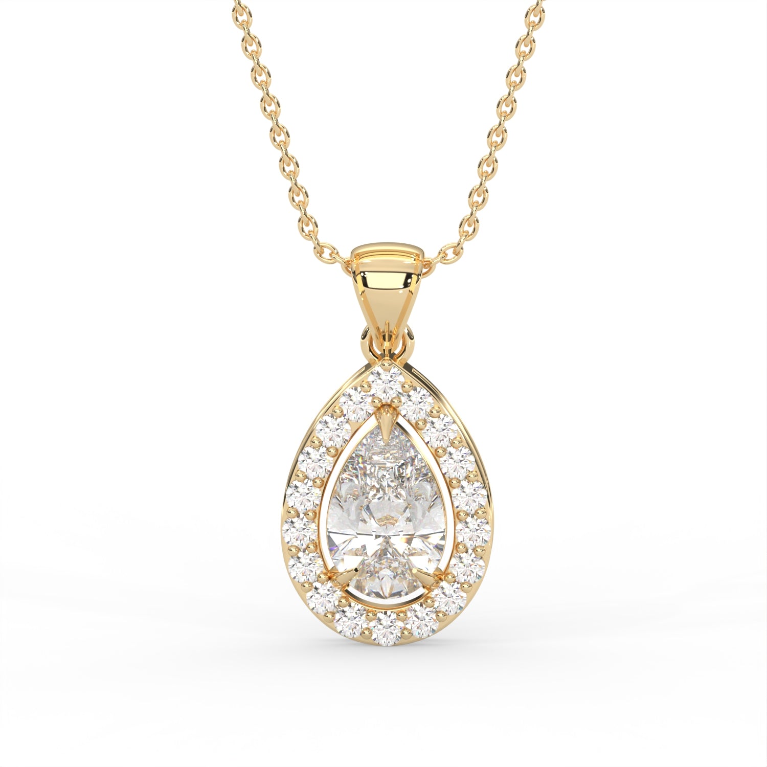 Pear Halo Pendant