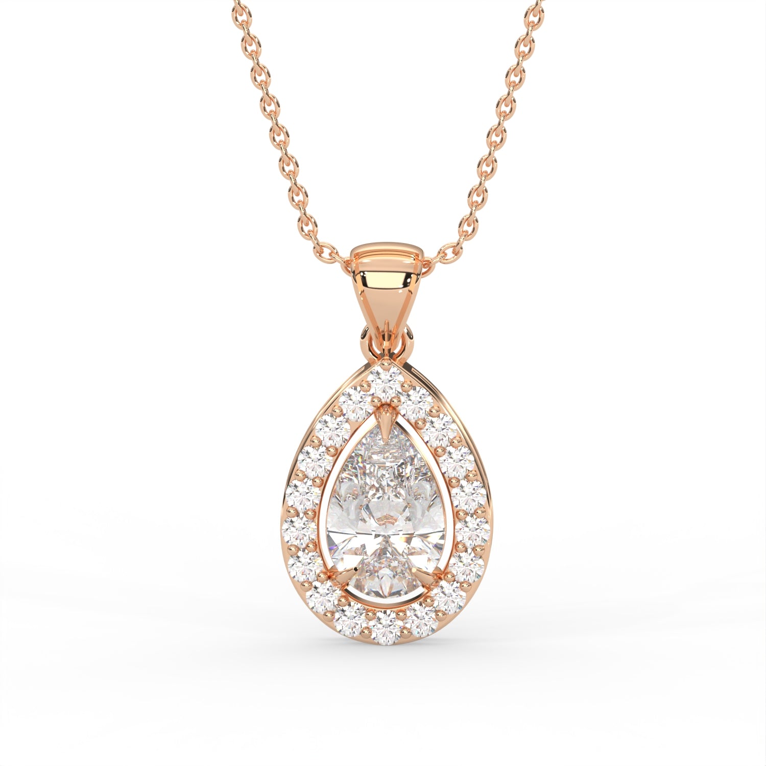 Pear Halo Pendant