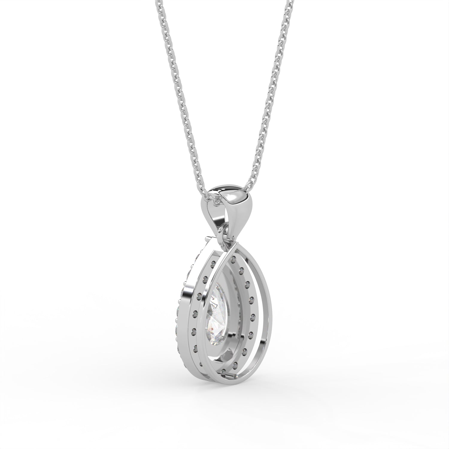 Pear Halo Pendant
