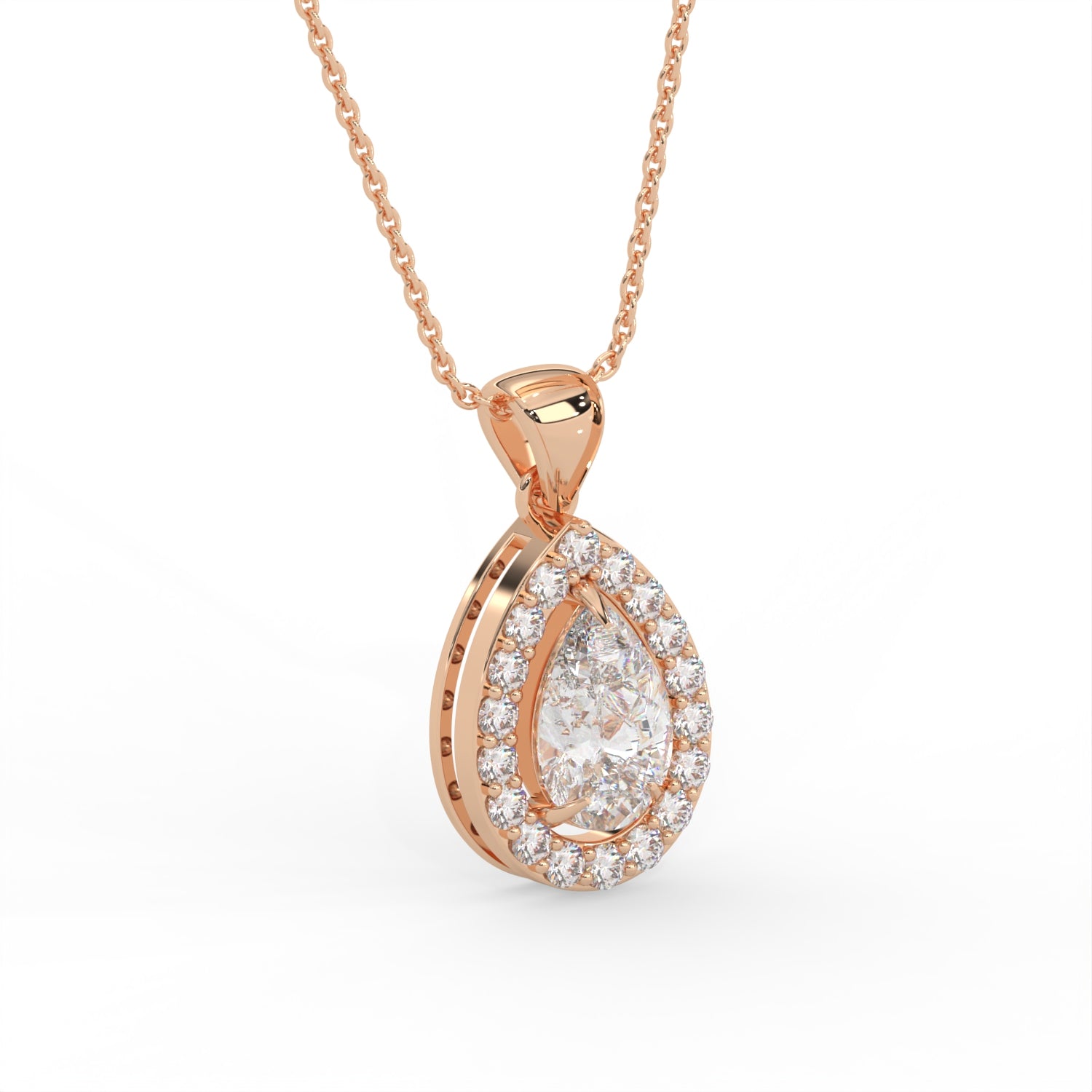 Pear Halo Pendant