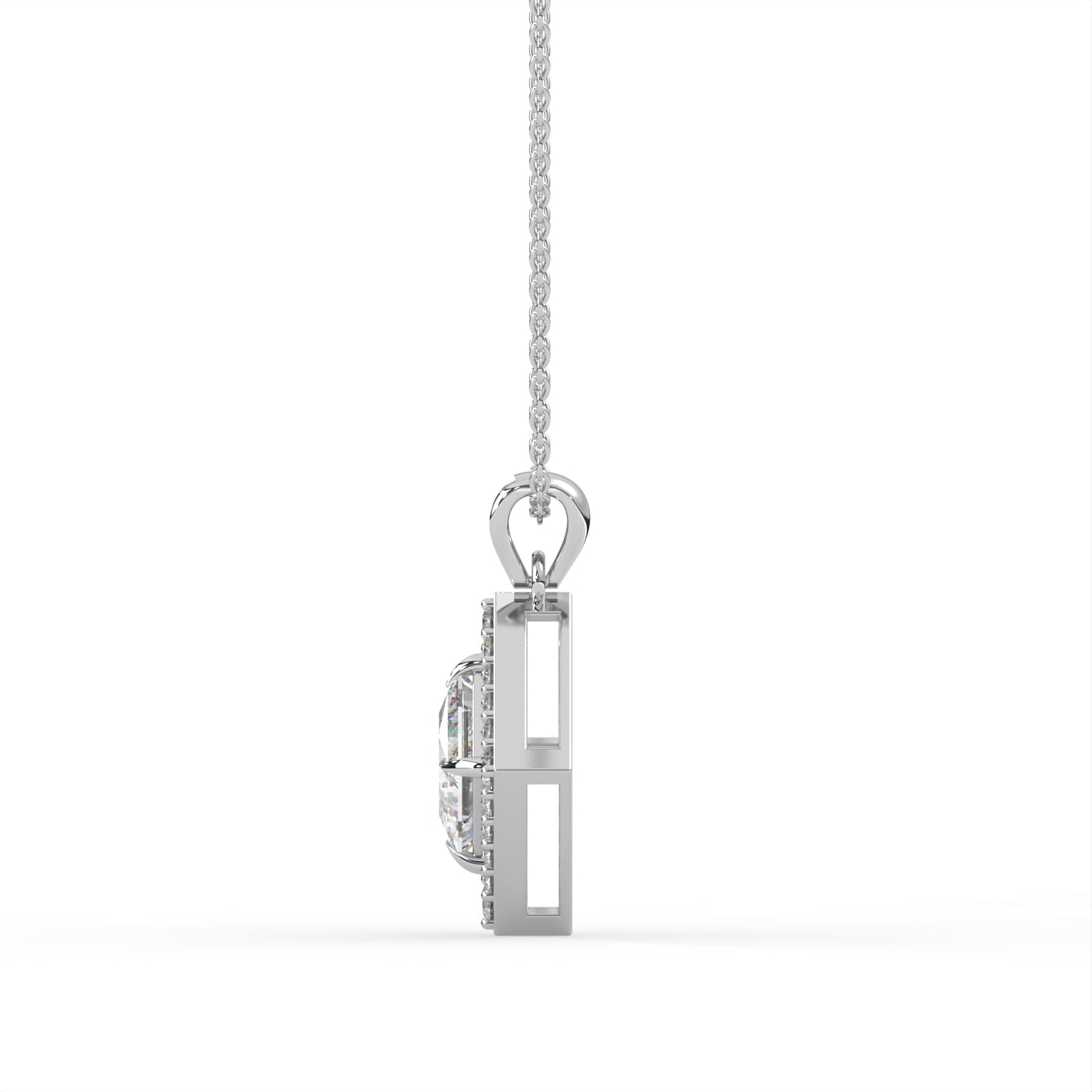 Princess Double Halo Pendant