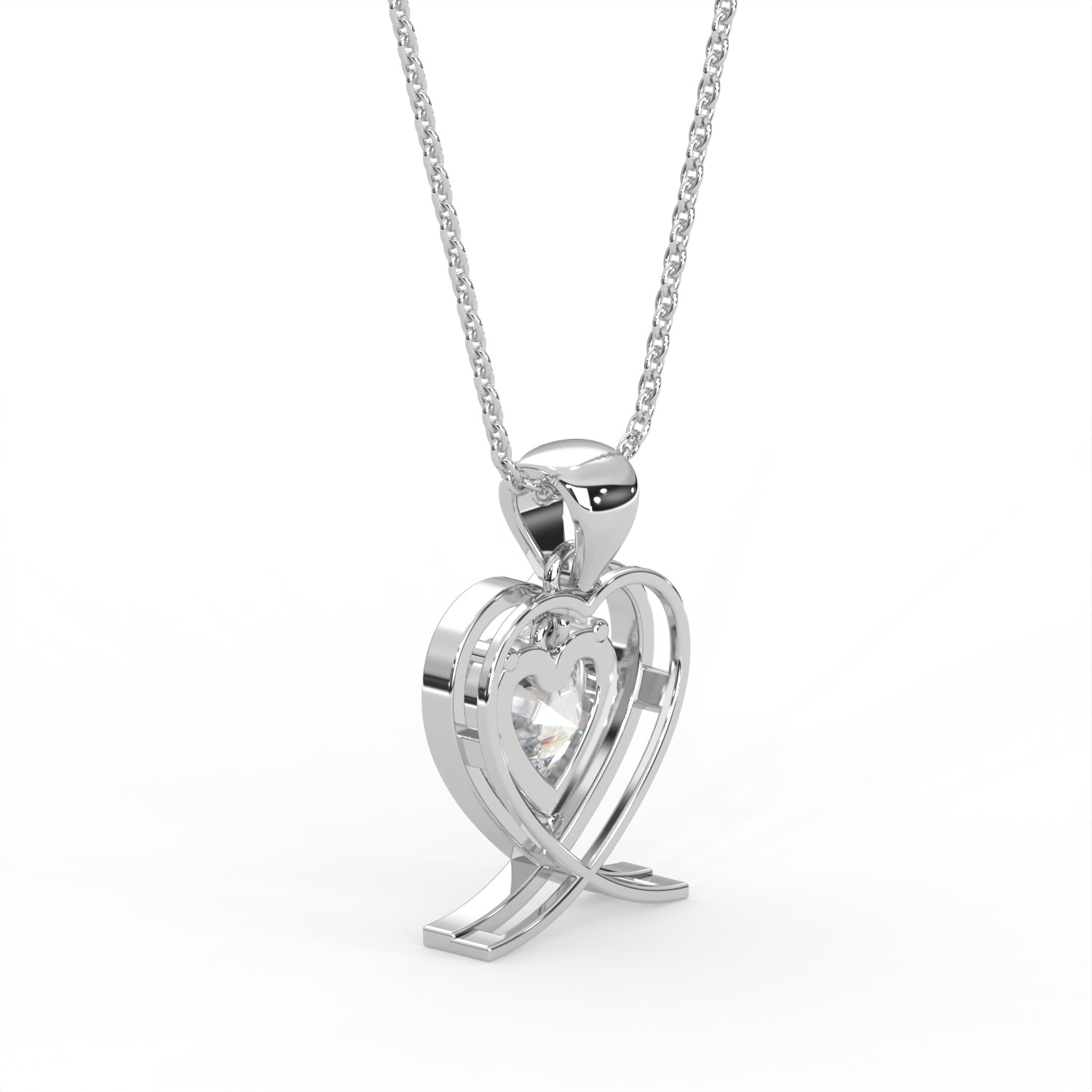 Heart Solitaire Pendant