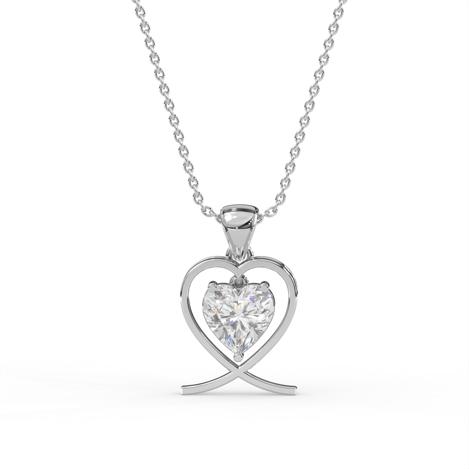Heart Solitaire Pendant