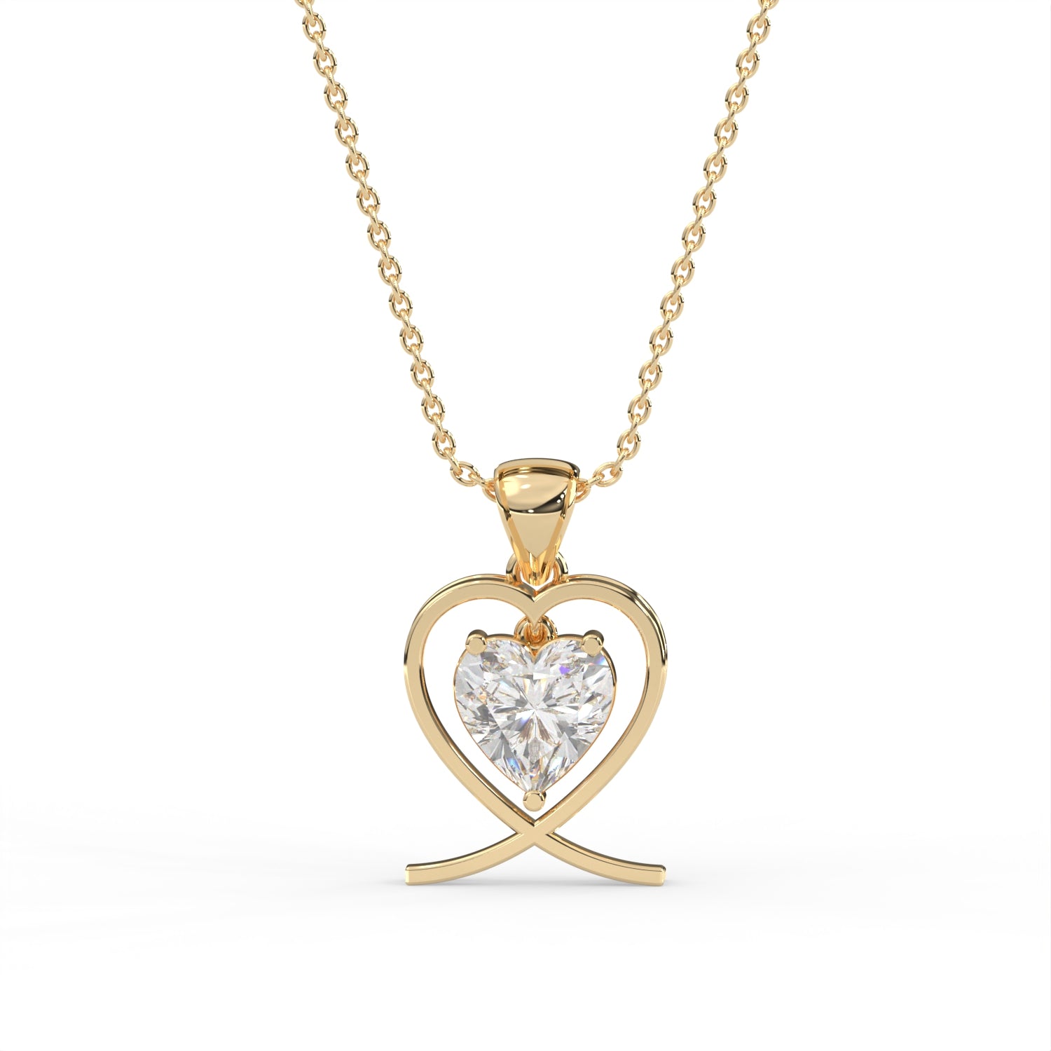 Heart Solitaire Pendant