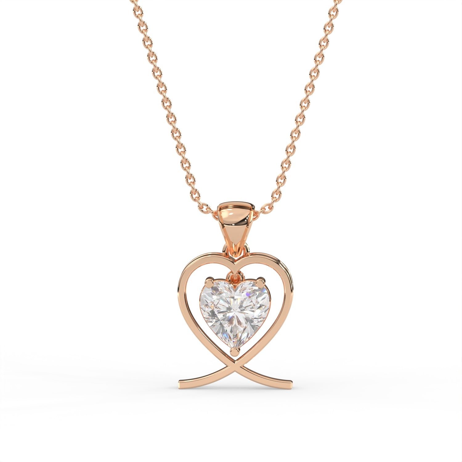 Heart Solitaire Pendant