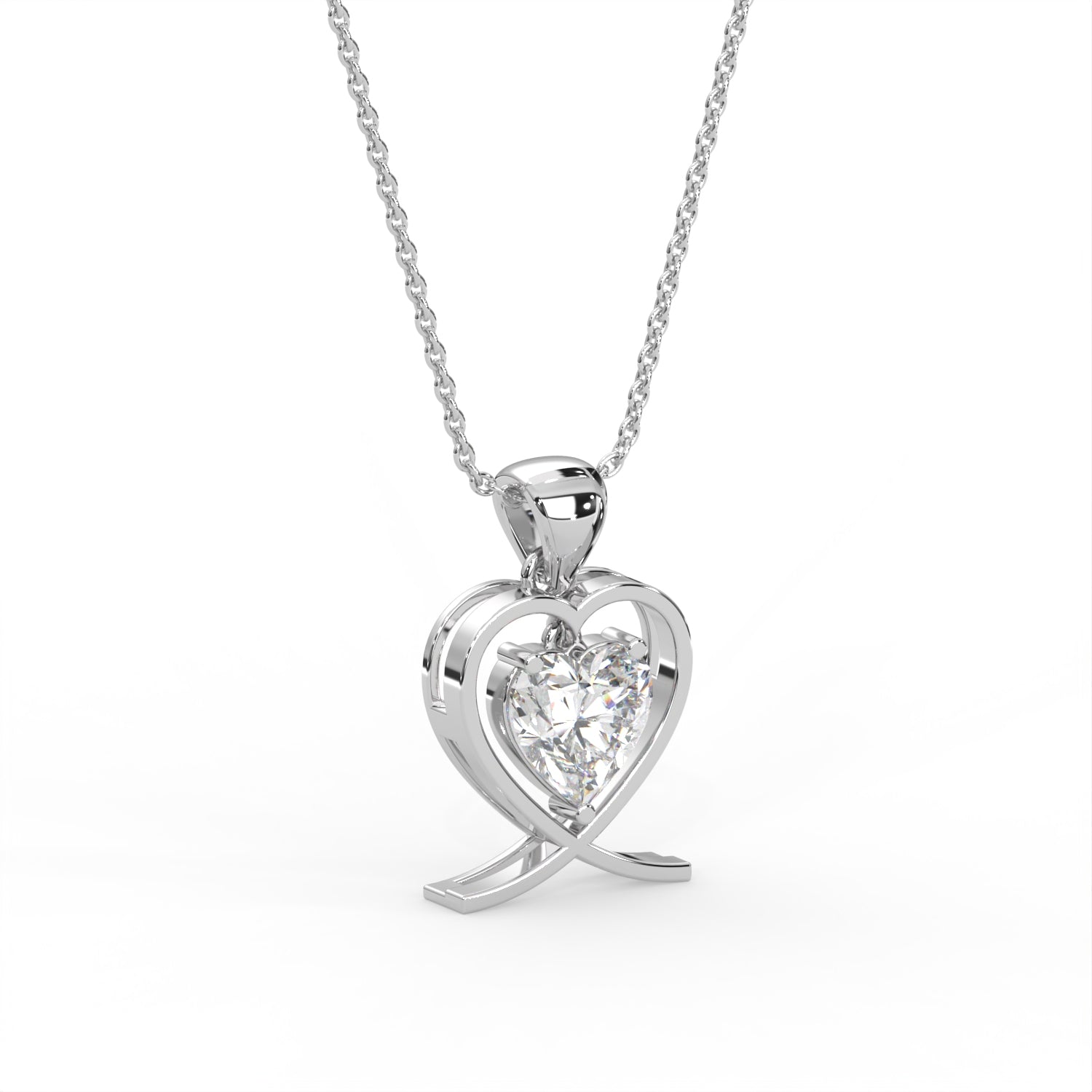 Heart Solitaire Pendant