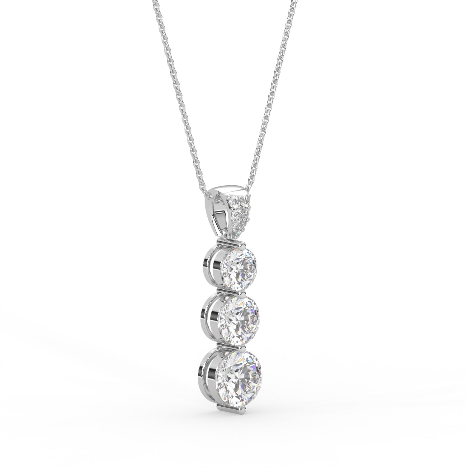 Round Three Stone Pendant