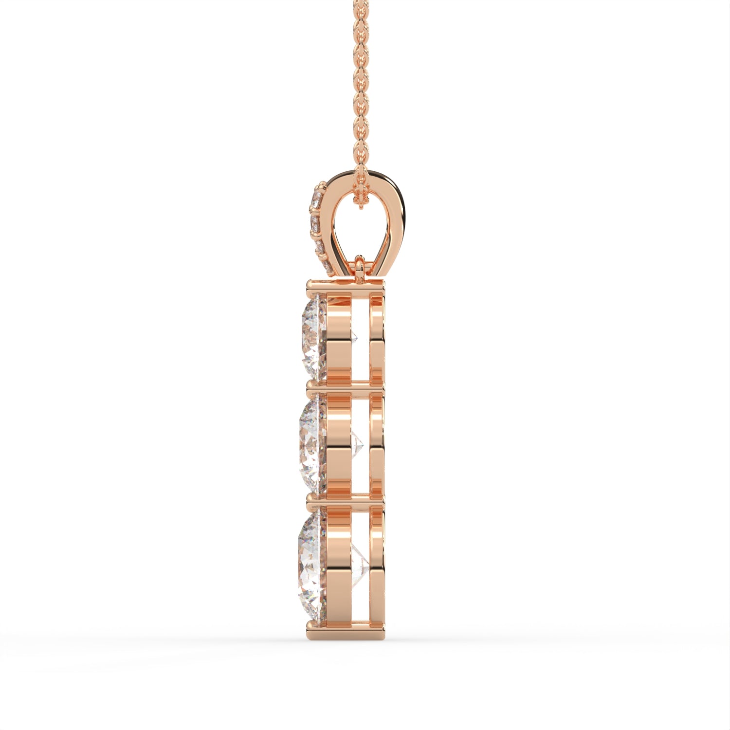 Round Three Stone Pendant