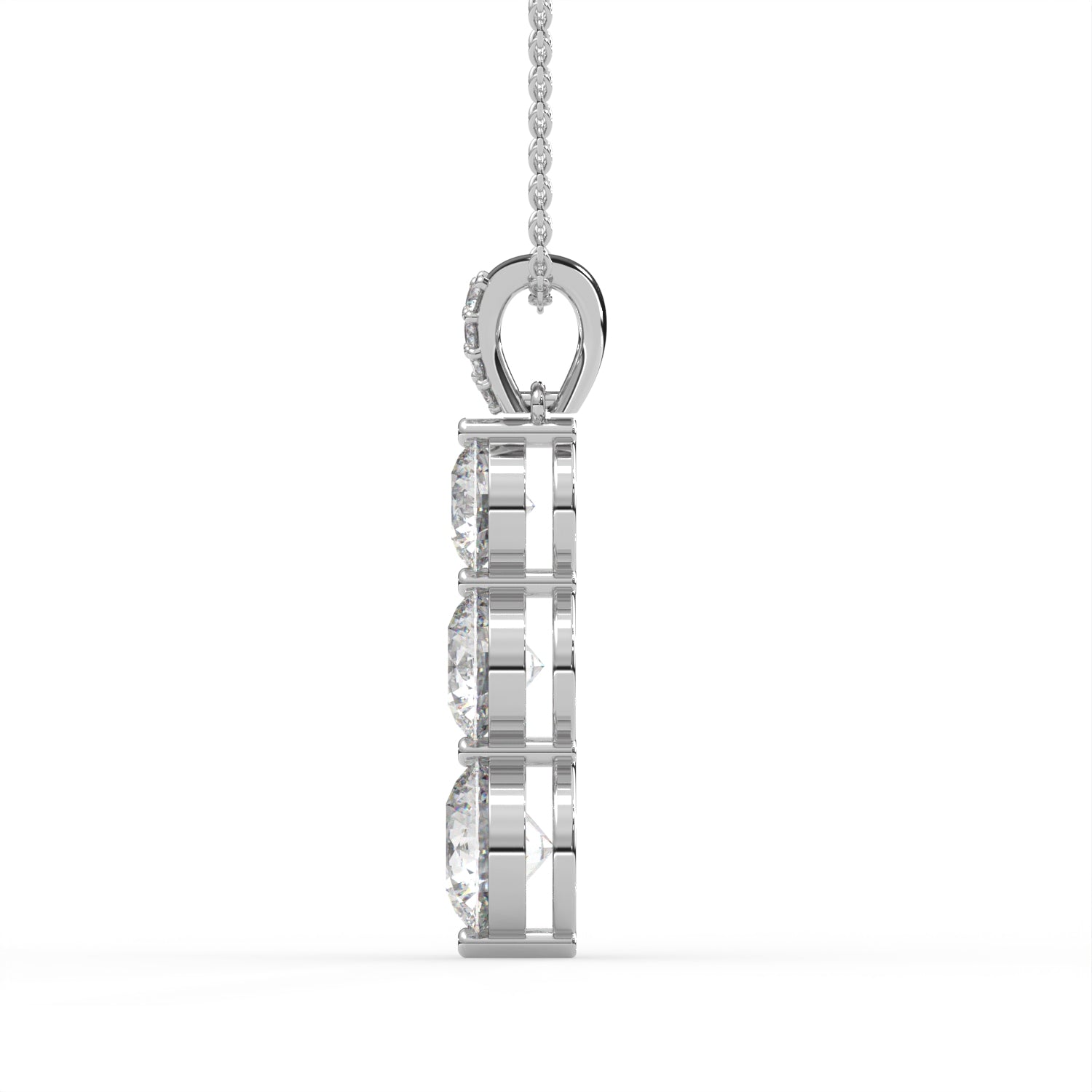 Round Three Stone Pendant