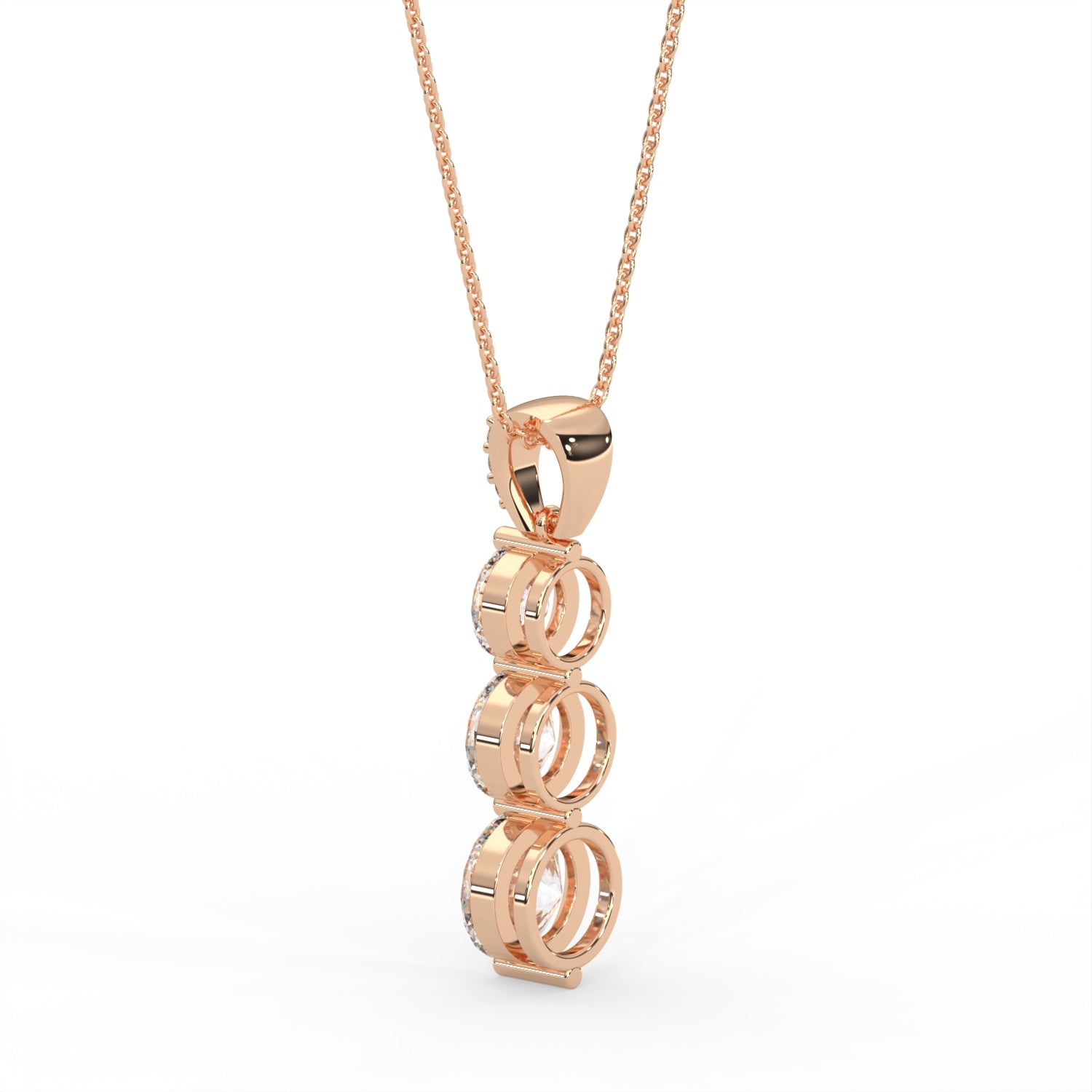 Round Three Stone Pendant