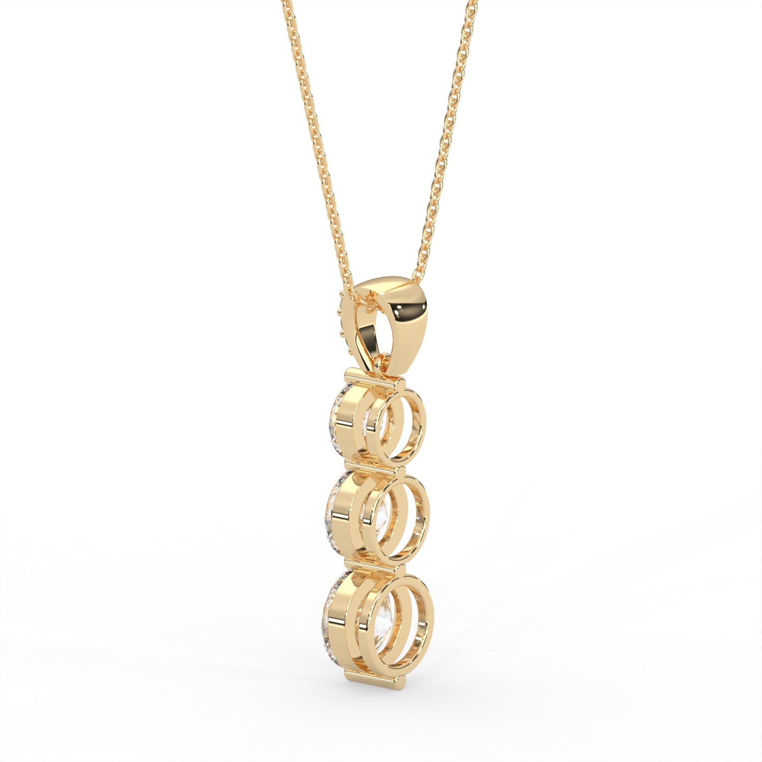 Round Three Stone Pendant