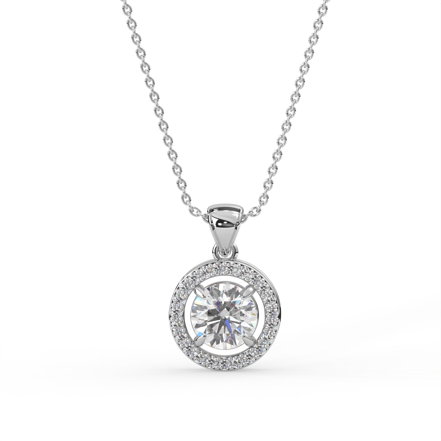 Round Halo Pendant