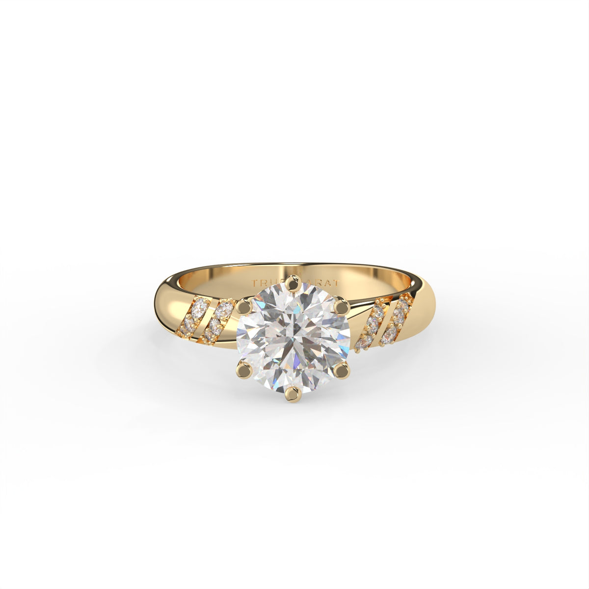 2Ct Round Cut Natural Moissanite Women's Engagement Ring 14K White Gold Plated