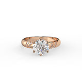 2Ct Round Cut Natural Moissanite Women's Engagement Ring 14K White Gold Plated